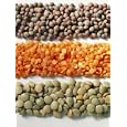 Green, Red and Brown Lentils (Lens Culinaris) Photographic Poster Print, 18x24