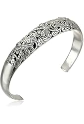 Sterling Silver Dragonfly Filigree Cuff Bracelet