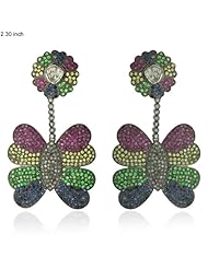 14kt Gold Genuine Gemstone Dangle Earring Fashion Jewelry