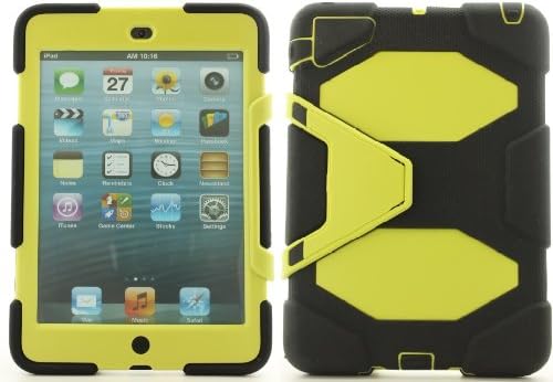 Black Green Survivor Defender Style Cover Case w/ Built-in Screen Protector for Apple iPad Mini