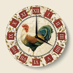 Majestic Rooster Country Kitchen Wall Clock by Highland Graphics