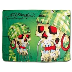 Ed Hardy 10361700 Fleecedecke Pirate Skull gr�n