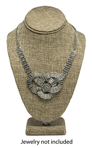 Novel BoxNovel Box® Burlap Necklace Jewelry Display Bust Stand Medium (10X6.5X4) + Custom NB Pouch