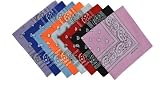 ATM - Bandana / Foulard - 100% Coton - 8 coloris : Noir, Blanc, Rouge, Bleu clair, Bleu roi, Orange, Rose ou Lavande