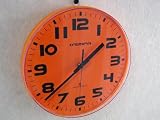 掛け時計 電波時計 インテリア電波掛時計　電波ウォールクロック＿オレンジの画像