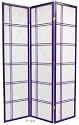 6ft. Double Cross Japanese Shoji Folding Privacy Screen Room Divider - 4 Panel Purple