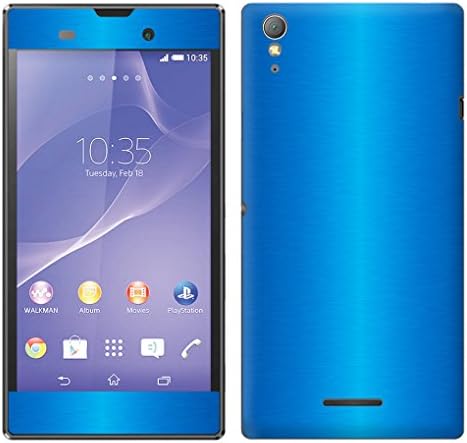 Decalrus - Sony Xperia T3 LITE BLUE Texture Brushed Aluminum skin skins decal for case cover wrap BAxperiaT3LiteBlue