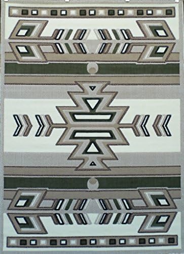 South West Native American Area Rug Design 113 Ivory (5 Feet 2 Inch X 7 Feet 3 Inch)