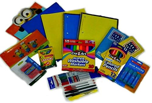 Minion School Supply Bundle with Latex Free Erasers Perfect for Stocking Stuffers!