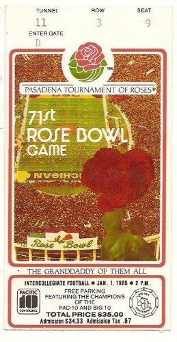 1985 Rose Bowl Ticket Stub USC Ohio State