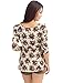 Allegra K Ladies Flower Pattern Long Princess Sleeve Stretchy Soft Peplum Top