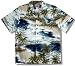 Ocean Sky Men's Hawaiian Aloha Shirt in Navy Blue