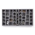 36 COMP. ORGANIZER JEWELRY STAX-GREY