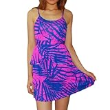ROXY Womens Printed Ruffle Layered Elegant Summer Beach & Surf Dress
