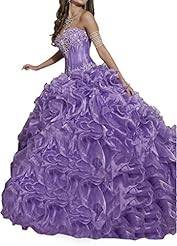 Beaded Organza Sweetheart Corset   Waistline Quinceanera Dress 