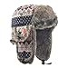Janey&Rubbins Russian Hat Fur Soviet Ushanka Cossack Winter Cap Earflap Snow Ski Headwear (L, Red/Knitted)
