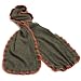 Collection XIIX 100% Cashmere Women's Tipped Ruffle Trim Border Muffler, Dark Chive Green, One Size