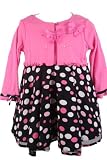 Rare Editions Girls Fall Winter Pink Cardigan Polka Dot Dress
