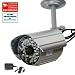VideoSecu Night Vision Bullet Security Camera 36 Infrared LEDs Build-in Audio Microphone for Home DVR Surveillance System with Free Power Supply and SecurityWarning DeCal IR806ASK WF3