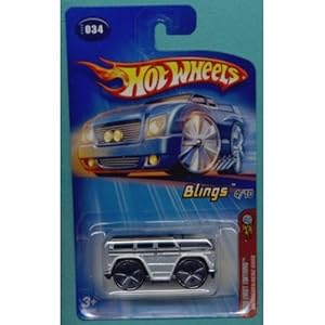 Mattel Hot Wheels 2005 Blings 1:64 Scale Silver Mercedes Benz G500 Die Cast Car #034