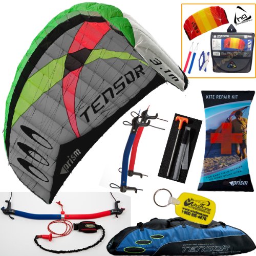 Prism Tensor 3 1 Power Foil Kite Blue 3 Line Control Bar Traction