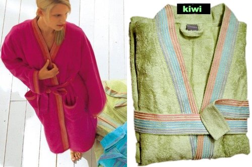 SCHIESSER Bademantel in Kimono-Form Saunamantel Kiwi-Grün