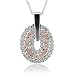 18k Two Tone Gold White and Pink Diamond Oval Pendant Necklace 0.72 carat