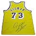Dennis Rodman Signed Authentic Nike Lakers Jersey --Gold
