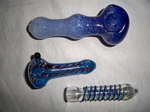 BLUE INCENSE BURNER. SET OF (3) 4''