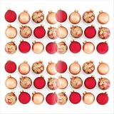 Red & Gold Christmas Tree Ornaments 48 Pc