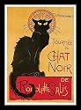 Theophile Steinlen (Tournee du Chat Noir) Black Wood-Mounted Art Poster Print - 11" X 17"