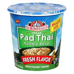 Dr. McDougall's Right Foods Vegan Pad Thai Noodle Soup, Fresh Flavor, 2-Ounce Cups (Pack of 6)