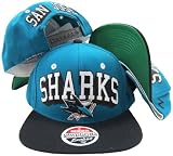 San Jose Sharks Teal/Black Two Tone Snapback Adjustable Plastic Snap Back Hat / Cap