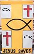 Jesus Saves Appliqued Flag 28" X 48"