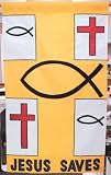 28" X 48" Jesus Saves Easter Applique Flag