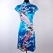 Shanghai Tone&reg; Chinese Cheongsam Peacock Noble Mini Dress Available Sizes: 0, 2, 4, 6, 8, 10, 12