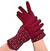 Aircee Women Touchscreen Texting Spandex Velvet Smartphone Rhinestone Stars Gloves