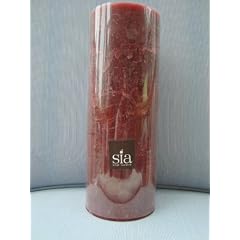Sia Home Fashion Kerze Duftkerze Kerzen Set von 2 Duftkerzen im Farbverlauf rot pink durchgef�rbt Duft "mulberry" H�he ca. 15 cm Durchmesser ca. 7 cm