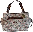Women's Etienne Aigner Purse Handbag A Plus Logo Tote Sm Collection Bright Multi W/Saddle