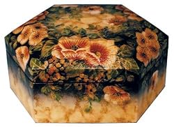Six sided hexagon keepsake box - spring flowers design
