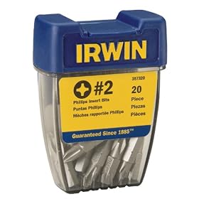 Irwin 357320 #2 Phillips Bit Tip, 20 Pack by Irwin