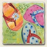 Flip Flops Tumbled Stone Trivet