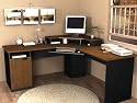 Tuscany Brown Corner Work Station Tuscany Brown/Black