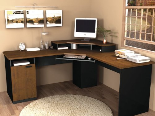 Tuscany Brown Corner Work Station Tuscany Brown/Black