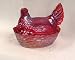Irridesent Carnival Glass Rooster Dish