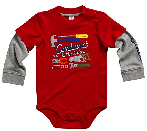 Carhartt Baby Boys' Little Helper Bodyshirt, Dark Red, 9 Months