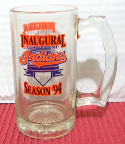 Season '94 Inaugural Cleveland Indians Glass Beer Stein Mug COLLECTIBLE