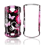 For Samsung Gem Hard Case Cover PINK FLOWER BLACK