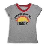 Gold Rush - Girls Short Sleeve Tee Shirt, Grey, Red