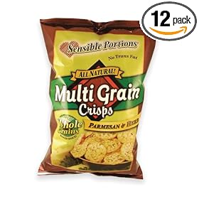 Sensible Portions Multi Grain Crisps, Parmesan and Herb, 3.5-Ounce Bags (Pack of 12) by Sensible Portions